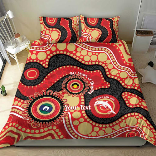 Dolphins NAIDOC Week 2026 Personalised Bedding Set 50 Years of Deadly Aboriginal Art
