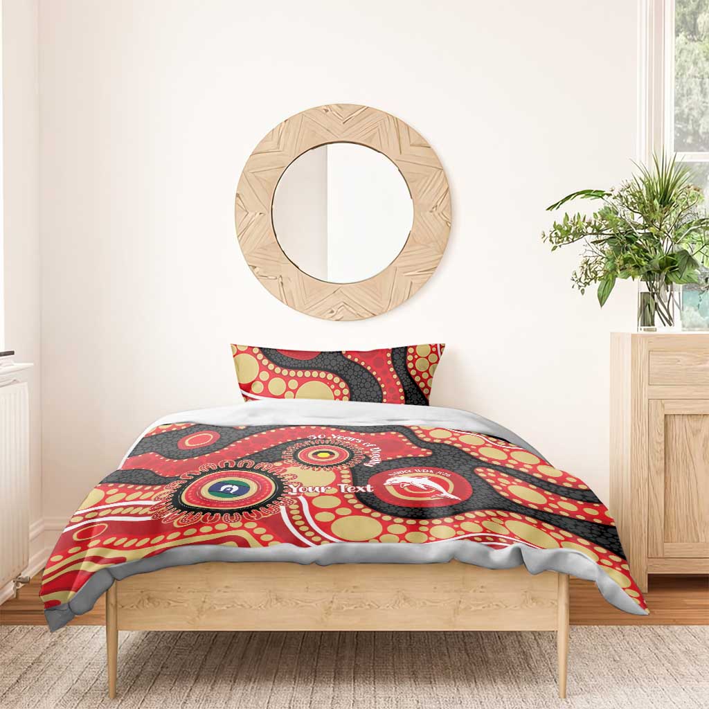 Dolphins NAIDOC Week 2026 Personalised Bedding Set 50 Years of Deadly Aboriginal Art