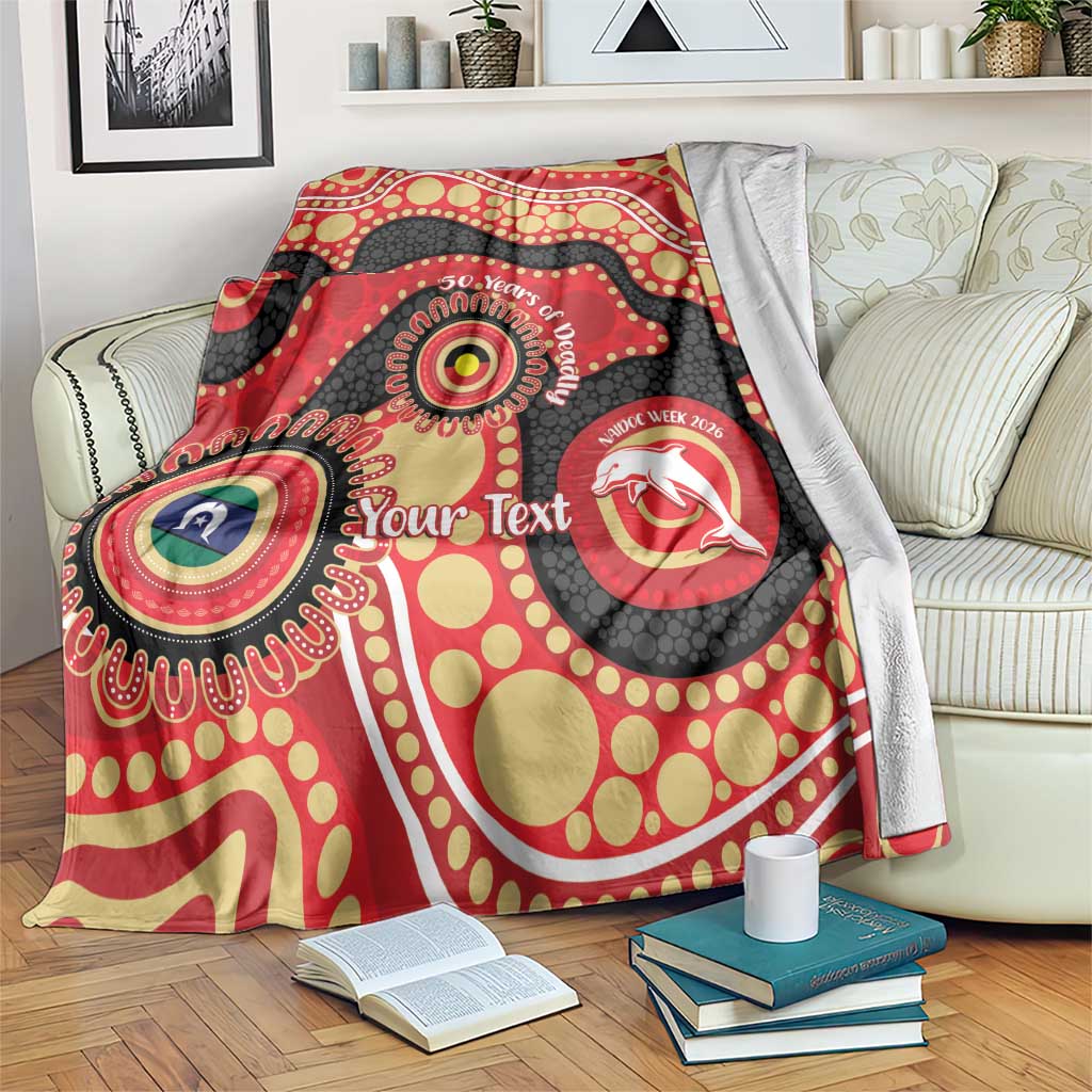 Dolphins NAIDOC Week 2026 Personalised Blanket 50 Years of Deadly Aboriginal Art