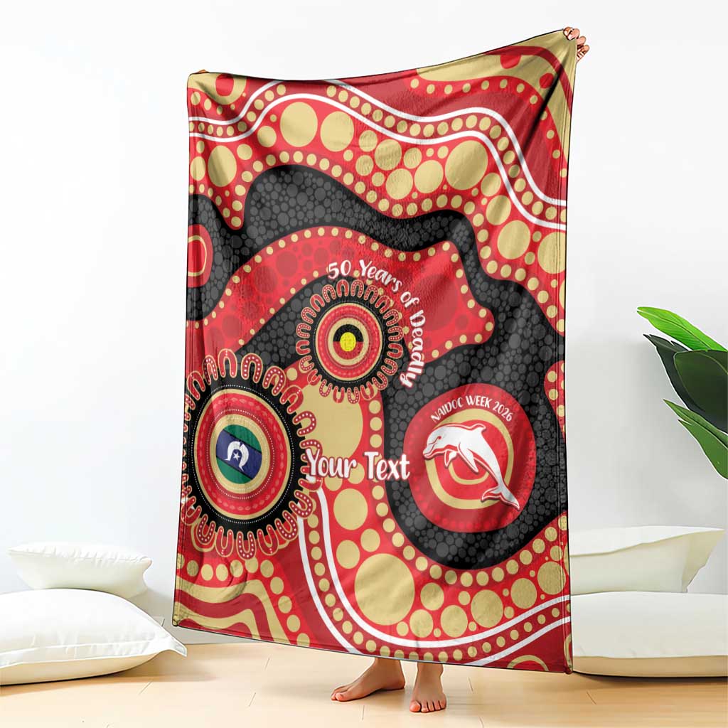 Dolphins NAIDOC Week 2026 Personalised Blanket 50 Years of Deadly Aboriginal Art