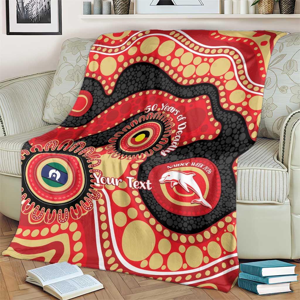 Dolphins NAIDOC Week 2026 Personalised Blanket 50 Years of Deadly Aboriginal Art