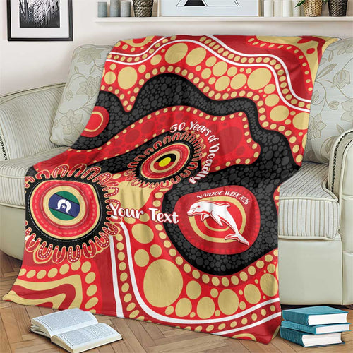 Dolphins NAIDOC Week 2026 Personalised Blanket 50 Years of Deadly Aboriginal Art