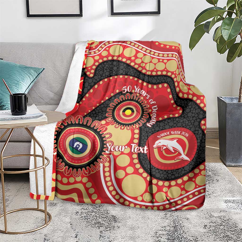 Dolphins NAIDOC Week 2026 Personalised Blanket 50 Years of Deadly Aboriginal Art
