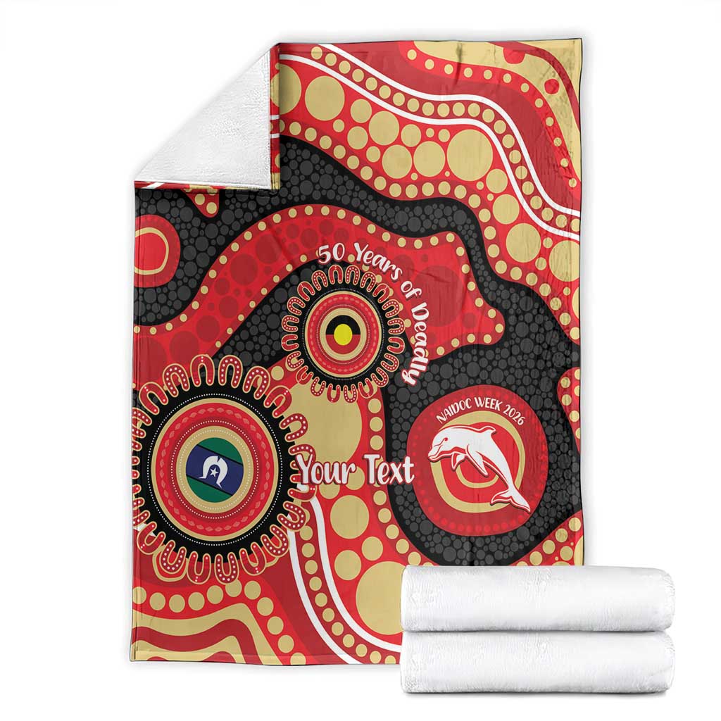 Dolphins NAIDOC Week 2026 Personalised Blanket 50 Years of Deadly Aboriginal Art