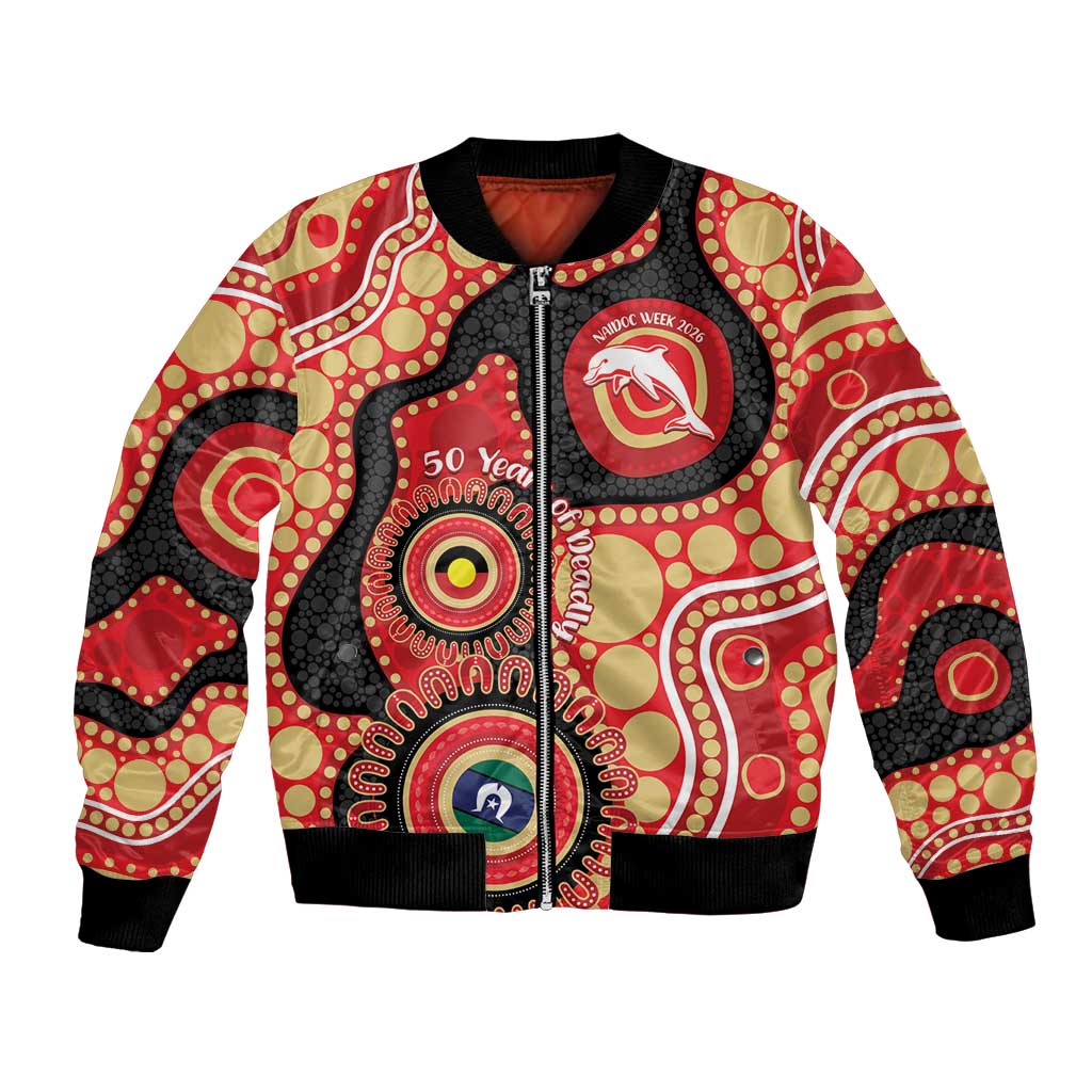 Dolphins NAIDOC Week 2026 Personalised Bomber Jacket 50 Years of Deadly Aboriginal Art