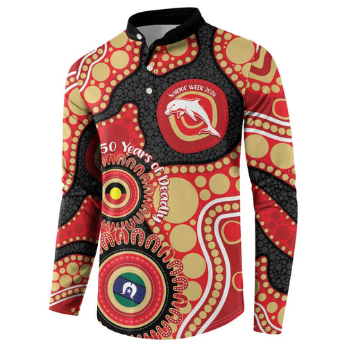 Dolphins NAIDOC Week 2026 Personalised Button Sweatshirt 50 Years of Deadly Aboriginal Art