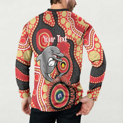 Dolphins NAIDOC Week 2026 Personalised Button Sweatshirt 50 Years of Deadly Aboriginal Art