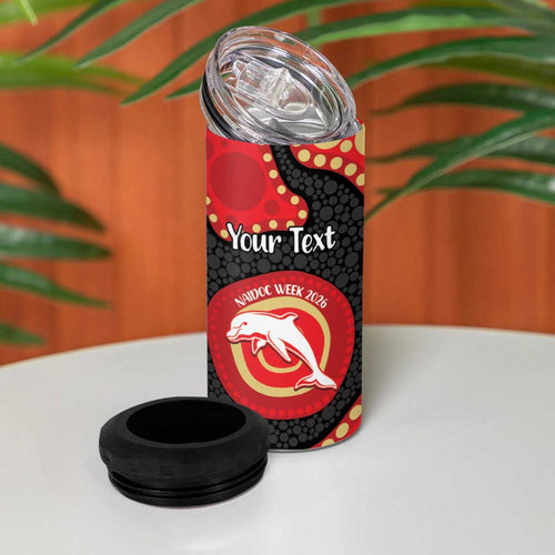Dolphins NAIDOC Week 2026 Personalised 4 in 1 Can Cooler Tumbler 50 Years of Deadly Aboriginal Art