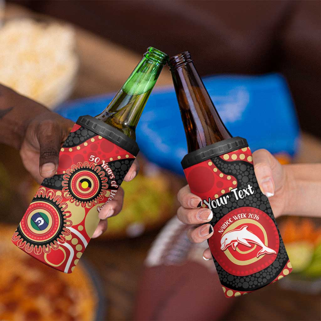 Dolphins NAIDOC Week 2026 Personalised 4 in 1 Can Cooler Tumbler 50 Years of Deadly Aboriginal Art