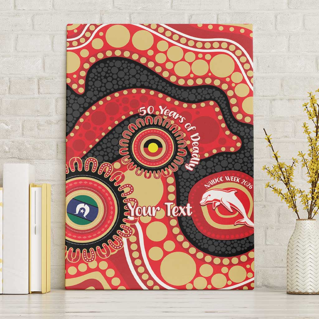 Dolphins NAIDOC Week 2026 Personalised Canvas Wall Art 50 Years of Deadly Aboriginal Art