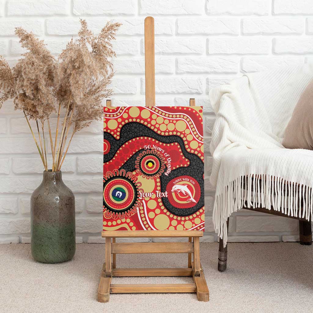 Dolphins NAIDOC Week 2026 Personalised Canvas Wall Art 50 Years of Deadly Aboriginal Art