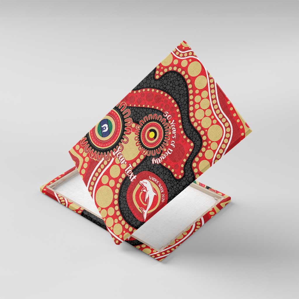 Dolphins NAIDOC Week 2026 Personalised Canvas Wall Art 50 Years of Deadly Aboriginal Art