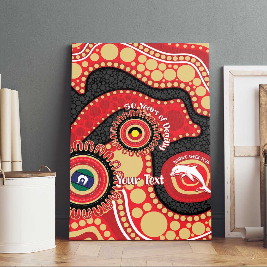 Dolphins NAIDOC Week 2026 Personalised Canvas Wall Art 50 Years of Deadly Aboriginal Art