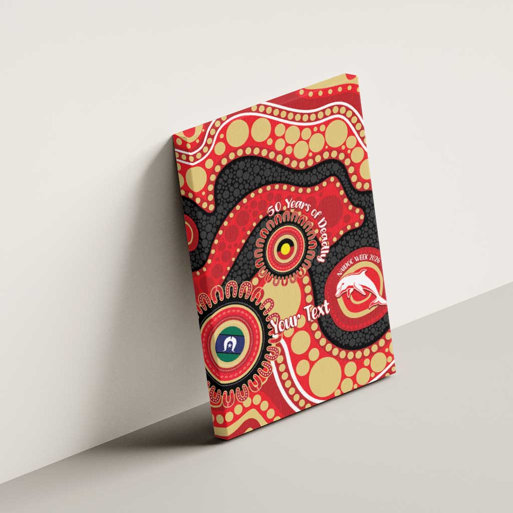 Dolphins NAIDOC Week 2026 Personalised Canvas Wall Art 50 Years of Deadly Aboriginal Art