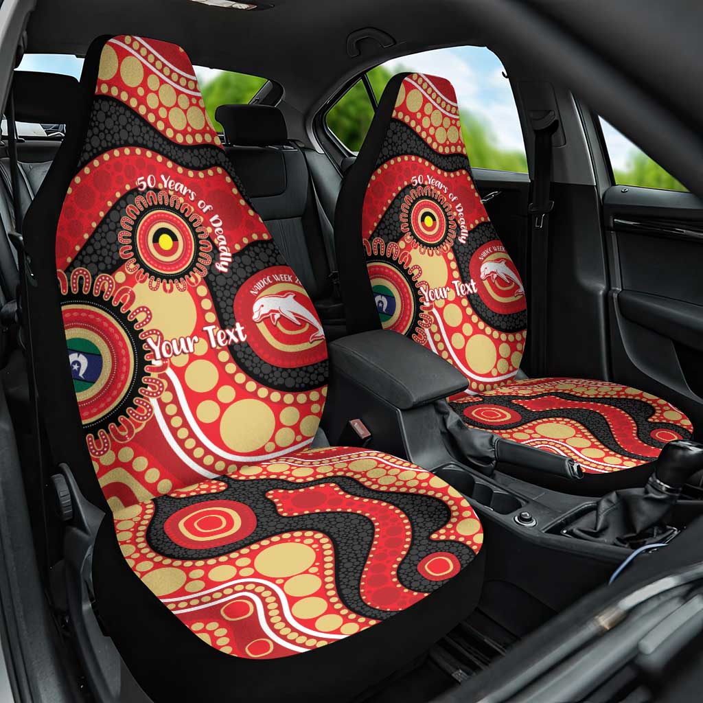 Dolphins NAIDOC Week 2026 Personalised Car Seat Cover 50 Years of Deadly Aboriginal Art