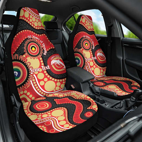 Dolphins NAIDOC Week 2026 Personalised Car Seat Cover 50 Years of Deadly Aboriginal Art