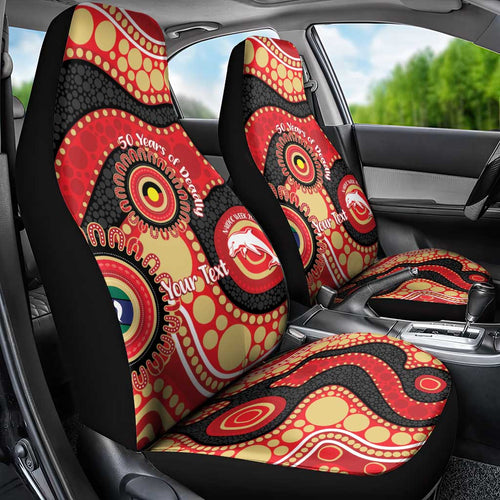 Dolphins NAIDOC Week 2026 Personalised Car Seat Cover 50 Years of Deadly Aboriginal Art