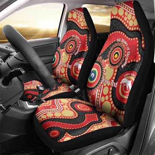 Dolphins NAIDOC Week 2026 Personalised Car Seat Cover 50 Years of Deadly Aboriginal Art