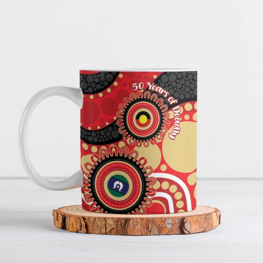 Dolphins NAIDOC Week 2026 Personalised Ceramic Mug 50 Years of Deadly Aboriginal Art