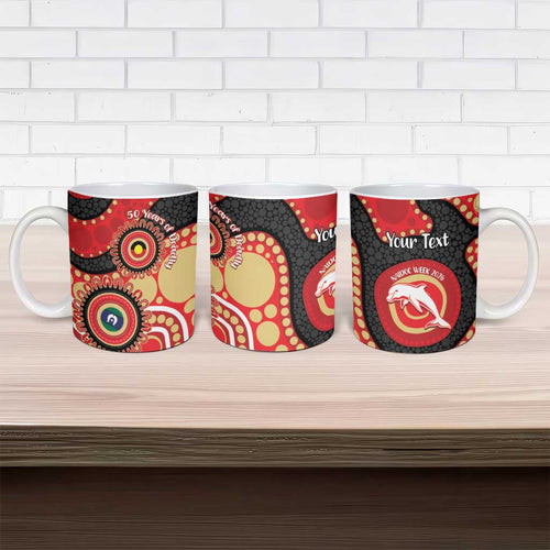 Dolphins NAIDOC Week 2026 Personalised Ceramic Mug 50 Years of Deadly Aboriginal Art