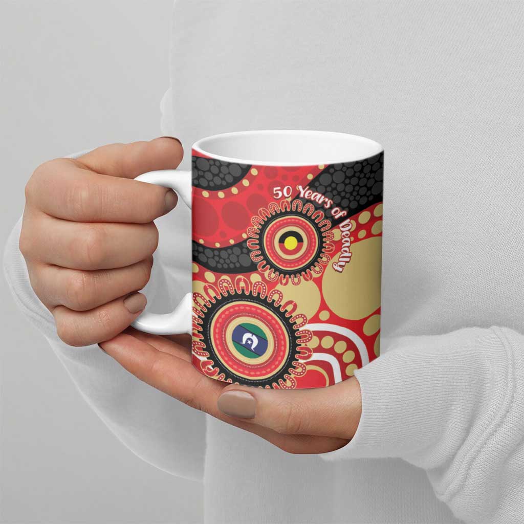 Dolphins NAIDOC Week 2026 Personalised Ceramic Mug 50 Years of Deadly Aboriginal Art