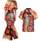 Dolphins NAIDOC Week 2026 Personalised Couples Matching Mermaid Dress and Hawaiian Shirt 50 Years of Deadly Aboriginal Art