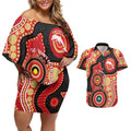Dolphins NAIDOC Week 2026 Personalised Couples Matching Off Shoulder Short Dress and Hawaiian Shirt 50 Years of Deadly Aboriginal Art