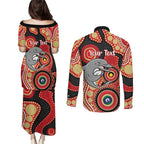 Dolphins NAIDOC Week 2026 Personalised Couples Matching Puletasi and Long Sleeve Button Shirt 50 Years of Deadly Aboriginal Art