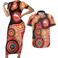 Dolphins NAIDOC Week 2026 Personalised Couples Matching Short Sleeve Bodycon Dress and Hawaiian Shirt 50 Years of Deadly Aboriginal Art