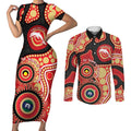 Dolphins NAIDOC Week 2026 Personalised Couples Matching Short Sleeve Bodycon Dress and Long Sleeve Button Shirt 50 Years of Deadly Aboriginal Art