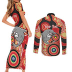Dolphins NAIDOC Week 2026 Personalised Couples Matching Short Sleeve Bodycon Dress and Long Sleeve Button Shirt 50 Years of Deadly Aboriginal Art