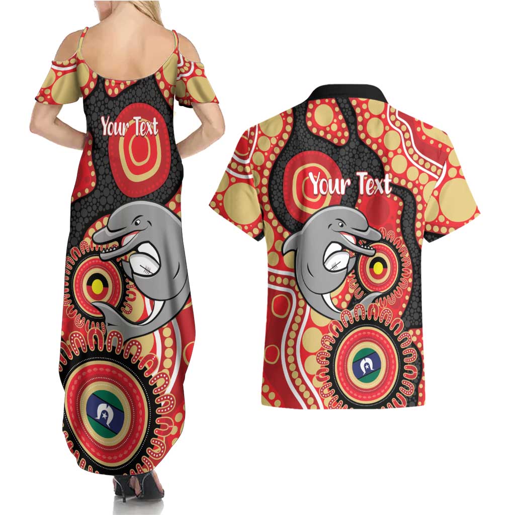 Dolphins NAIDOC Week 2026 Personalised Couples Matching Summer Maxi Dress and Hawaiian Shirt 50 Years of Deadly Aboriginal Art