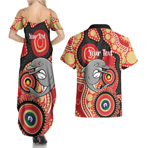 Dolphins NAIDOC Week 2026 Personalised Couples Matching Summer Maxi Dress and Hawaiian Shirt 50 Years of Deadly Aboriginal Art