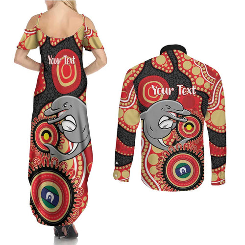 Dolphins NAIDOC Week 2026 Personalised Couples Matching Summer Maxi Dress and Long Sleeve Button Shirt 50 Years of Deadly Aboriginal Art
