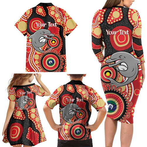 Dolphins NAIDOC Week 2026 Personalised Family Matching Long Sleeve Bodycon Dress and Hawaiian Shirt 50 Years of Deadly Aboriginal Art