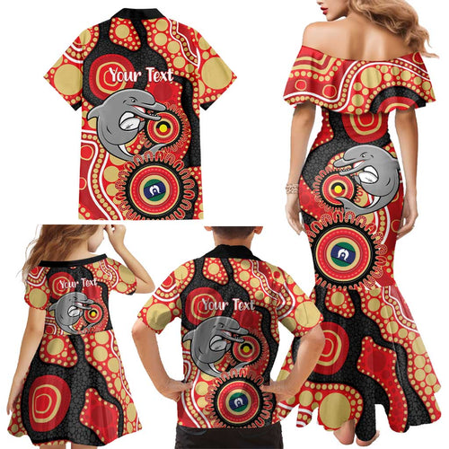 Dolphins NAIDOC Week 2026 Personalised Family Matching Mermaid Dress and Hawaiian Shirt 50 Years of Deadly Aboriginal Art