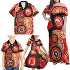 Dolphins NAIDOC Week 2026 Personalised Family Matching Off Shoulder Maxi Dress and Hawaiian Shirt 50 Years of Deadly Aboriginal Art