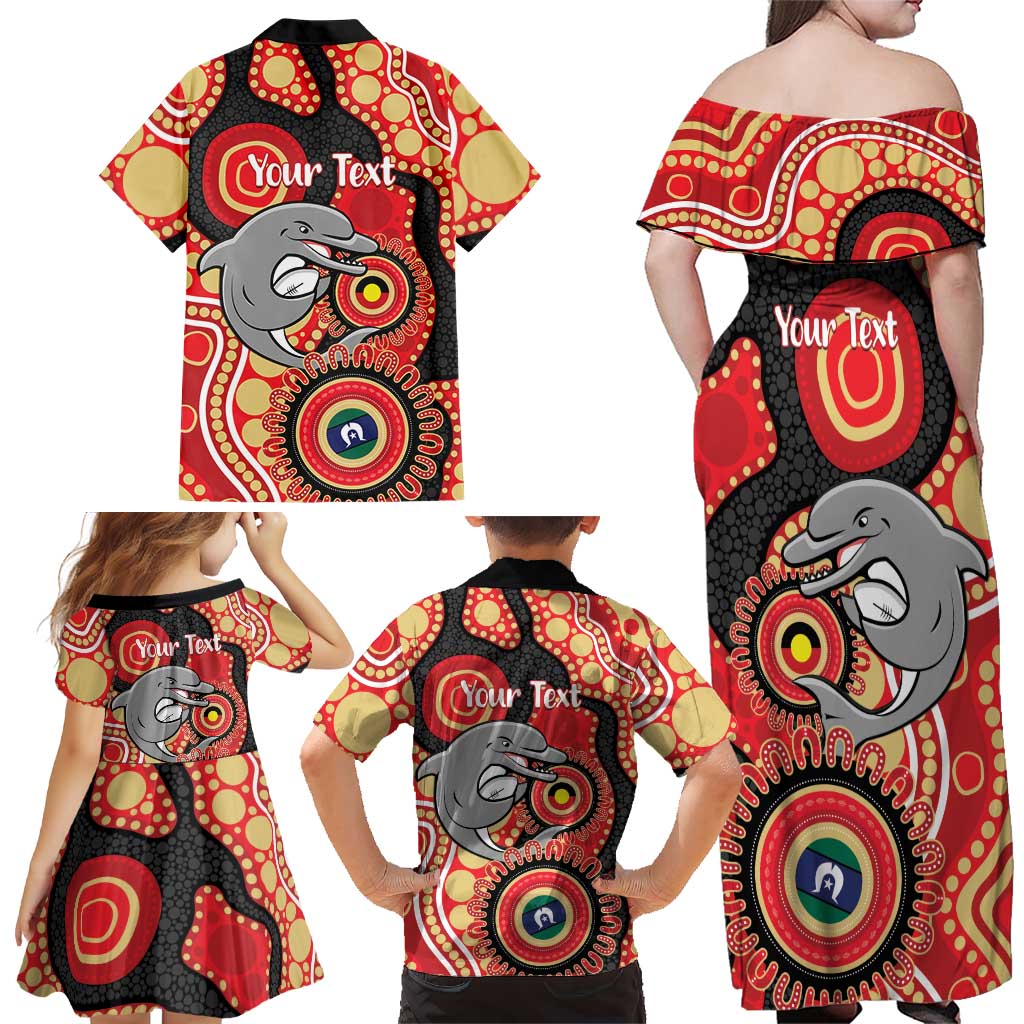 Dolphins NAIDOC Week 2026 Personalised Family Matching Off Shoulder Maxi Dress and Hawaiian Shirt 50 Years of Deadly Aboriginal Art