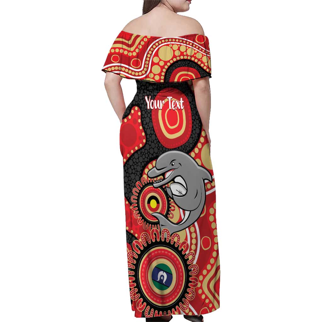 Dolphins NAIDOC Week 2026 Personalised Family Matching Off Shoulder Maxi Dress and Hawaiian Shirt 50 Years of Deadly Aboriginal Art