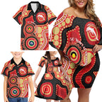 Dolphins NAIDOC Week 2026 Personalised Family Matching Off Shoulder Short Dress and Hawaiian Shirt 50 Years of Deadly Aboriginal Art
