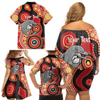 Dolphins NAIDOC Week 2026 Personalised Family Matching Off Shoulder Short Dress and Hawaiian Shirt 50 Years of Deadly Aboriginal Art