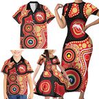Dolphins NAIDOC Week 2026 Personalised Family Matching Short Sleeve Bodycon Dress and Hawaiian Shirt 50 Years of Deadly Aboriginal Art
