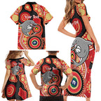 Dolphins NAIDOC Week 2026 Personalised Family Matching Short Sleeve Bodycon Dress and Hawaiian Shirt 50 Years of Deadly Aboriginal Art