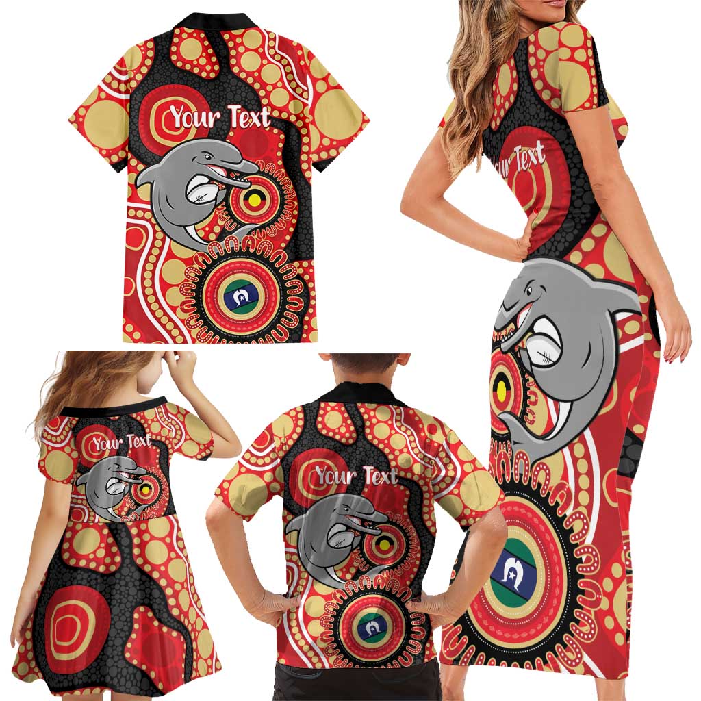 Dolphins NAIDOC Week 2026 Personalised Family Matching Short Sleeve Bodycon Dress and Hawaiian Shirt 50 Years of Deadly Aboriginal Art