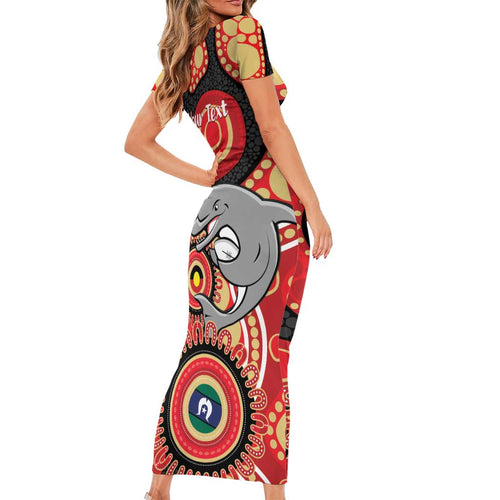 Dolphins NAIDOC Week 2026 Personalised Family Matching Short Sleeve Bodycon Dress and Hawaiian Shirt 50 Years of Deadly Aboriginal Art