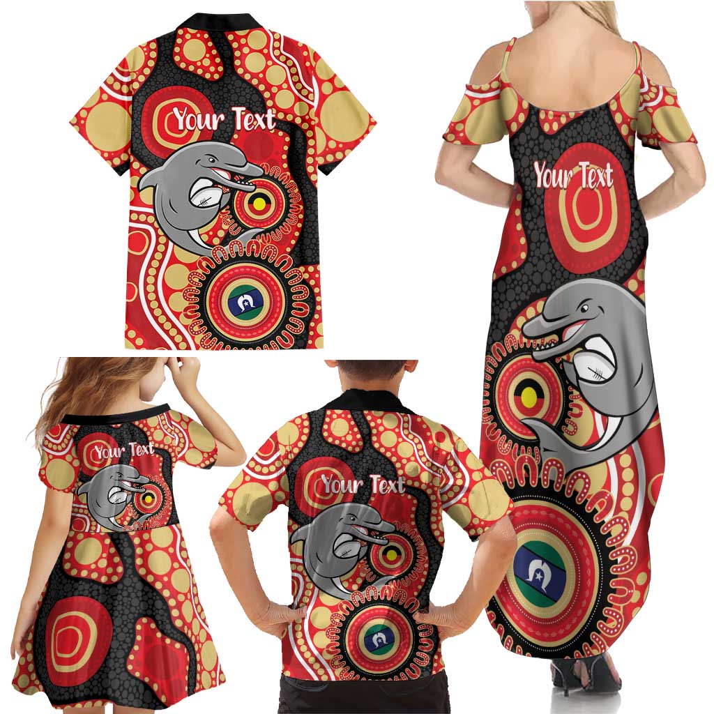 Dolphins NAIDOC Week 2026 Personalised Family Matching Summer Maxi Dress and Hawaiian Shirt 50 Years of Deadly Aboriginal Art