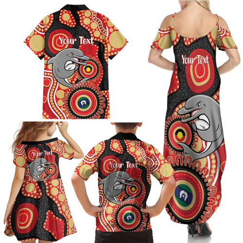 Dolphins NAIDOC Week 2026 Personalised Family Matching Summer Maxi Dress and Hawaiian Shirt 50 Years of Deadly Aboriginal Art
