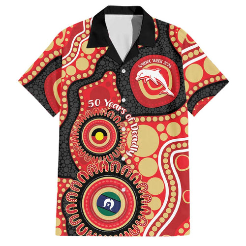 Dolphins NAIDOC Week 2026 Personalised Family Matching Summer Maxi Dress and Hawaiian Shirt 50 Years of Deadly Aboriginal Art