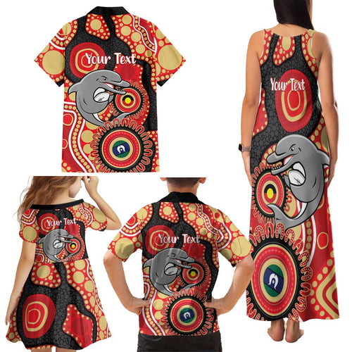 Dolphins NAIDOC Week 2026 Personalised Family Matching Tank Maxi Dress and Hawaiian Shirt 50 Years of Deadly Aboriginal Art