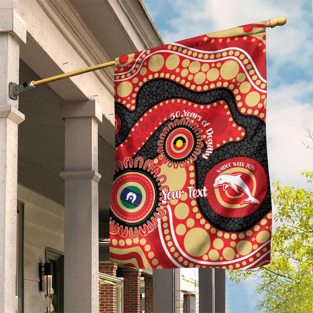 Dolphins NAIDOC Week 2026 Personalised Garden Flag 50 Years of Deadly Aboriginal Art